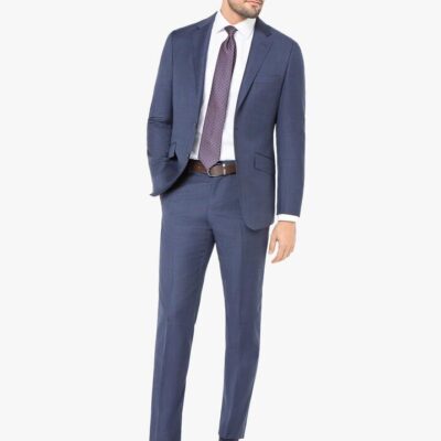 Matteo Indigo Crimson Overcheck Suit  - Peter Jackson