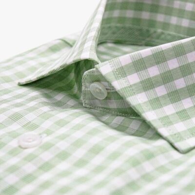 Milan White & Green Gingham Shirt 39 - Peter Jackson