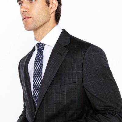 Brad Charcoal Glen Check Jacket  - Peter Jackson