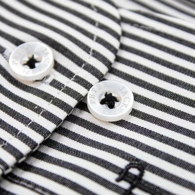 Milan Slim Black Stripe Shirt 42 - Peter Jackson