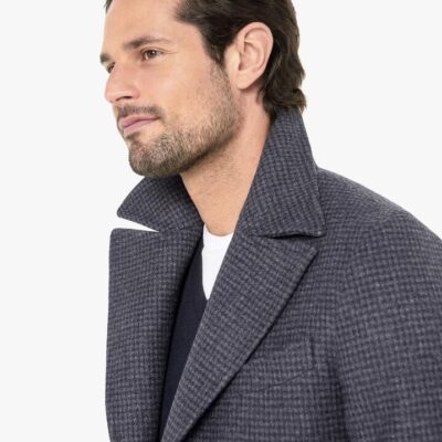 Asiago Navy Wool Pile Overcoat L - Peter Jackson