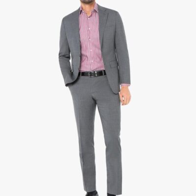 Luca Steel Grey Plain Weave Suit  - Peter Jackson