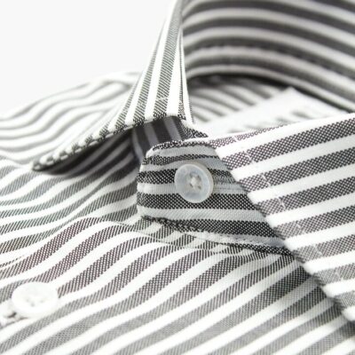 Milan Black & White Oxford Stripe Shirt 38 - Peter Jackson