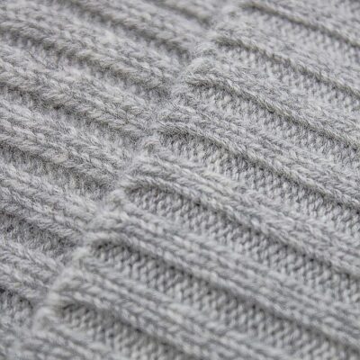 Oatmeal Wool-Cashmere Ribbed Beanie  - Peter Jackson