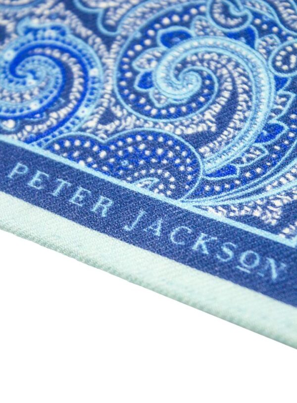 Azure Paisley Pocket Square  - Peter Jackson