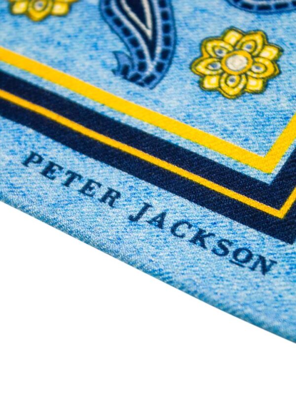 Azure Paisley Garden Pocket Square  - Peter Jackson