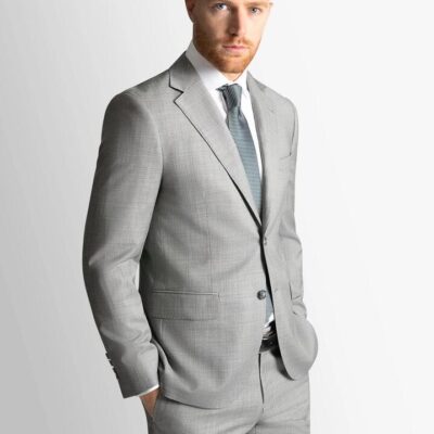 Silver Sharkskin Signature 2-Piece Suit - Peter Jackson