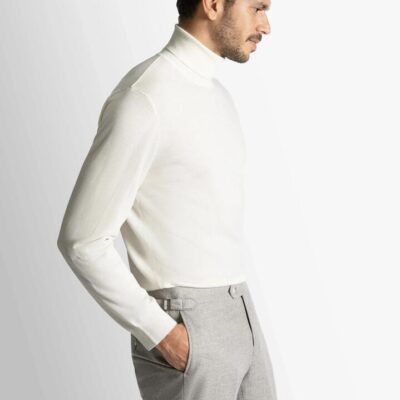 Merino Wool Cream Turtleneck Knit 3XL - Peter Jackson