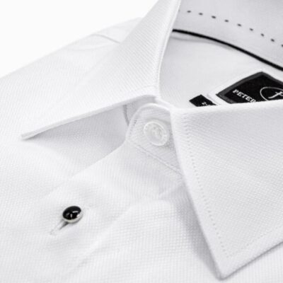 Naples Textured Dinner White Shirt 40 - Peter Jackson