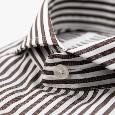 Florence Chocolate Stripe Shirt 40 - Peter Jackson
