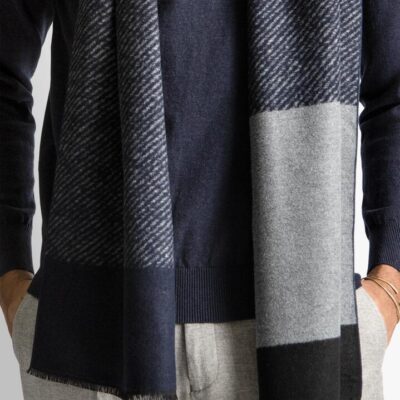 Multi-Colour Block Silk Scarf  - Peter Jackson