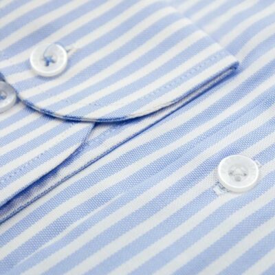 Milan Sky & White Oxford Stripe Shirt 48 - Peter Jackson