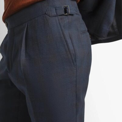 Siena Plaid Navy Trousers 100 - Peter Jackson