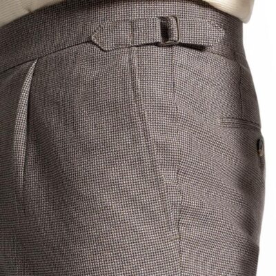 Sienna Puppytooth Chocolate Brown Trousers 92 - Peter Jackson